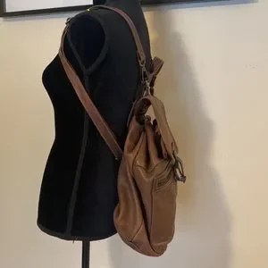 Sacha | Bags | Sacha Brown Leather Backpack | Poshmark display picture 2